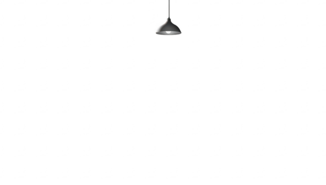 Single, hanging light fixture, dark background