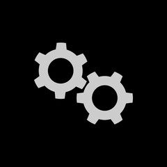 Gears Or Settings icon isolated on black background