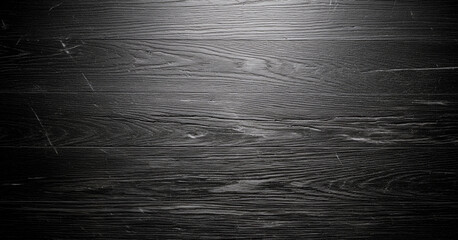 Imperfect brush strokes and dust specks rest atop black-painted wood planks marked by nature and human use over many years.