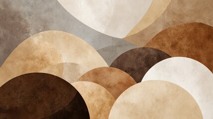 Abstract Earthy Artwork Showcasing Layered Semi Circles Creating A Relaxing Bohemian Inspired