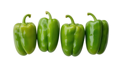Fresh yellow, green, and red bell peppers, isolated on white, highlight healthy, sweet, organic vegetables