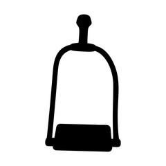 Obraz premium Stylized black and white vector drawing of a classic horse stirrup