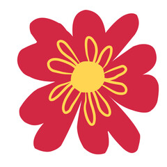 dark orange flower on transparent background