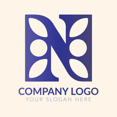 Simple and modern letter n logo design