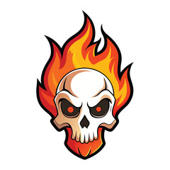 Flaming skull