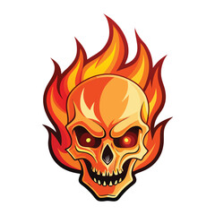 Flaming skull