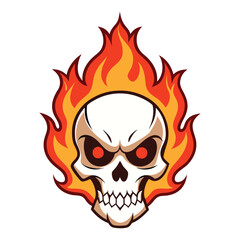 Flaming skull