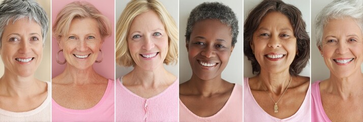 Breast Cancer Screening Timeline Illustrated for Diverse Age Groups Focusing on Early Detection and Awareness