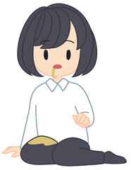 吐き気に気づかず吐いた女性