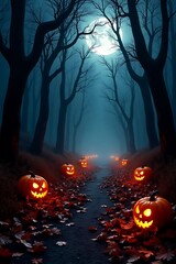 Haunted Trail with Jack O'Lanterns