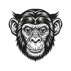 Obraz premium Gorilla chimpanzee face vector illustration