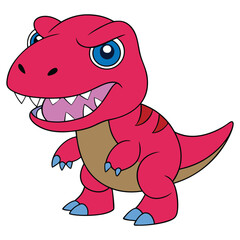Fototapeta premium Angry Dinosaur Cartoon Character