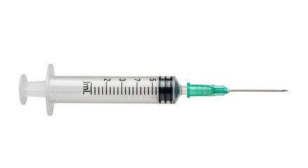 Fototapeta premium Medical syringe on black background