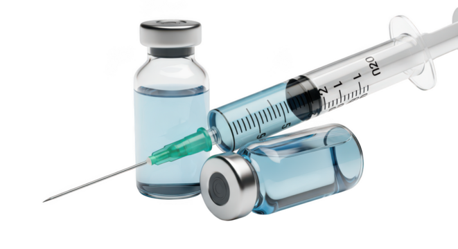 Medical vials and syringe