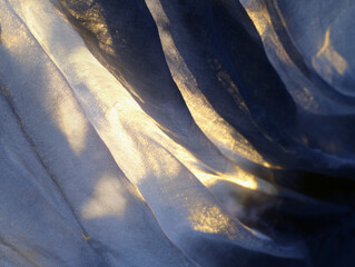 Golden Light on Sheer Fabric – Elegant Abstract AI Generated Background