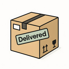 a package with a 'Delivered' stamp on it