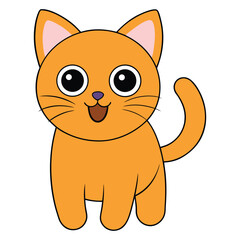Cute cat cartoon vector illustration