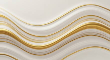 Gold White Wave Pattern