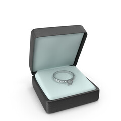 3d Diamond Engagement Ring in Gift Box: Proposal Jewelry png