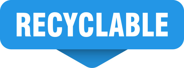 recyclable sticker. recyclable sign on transparent background