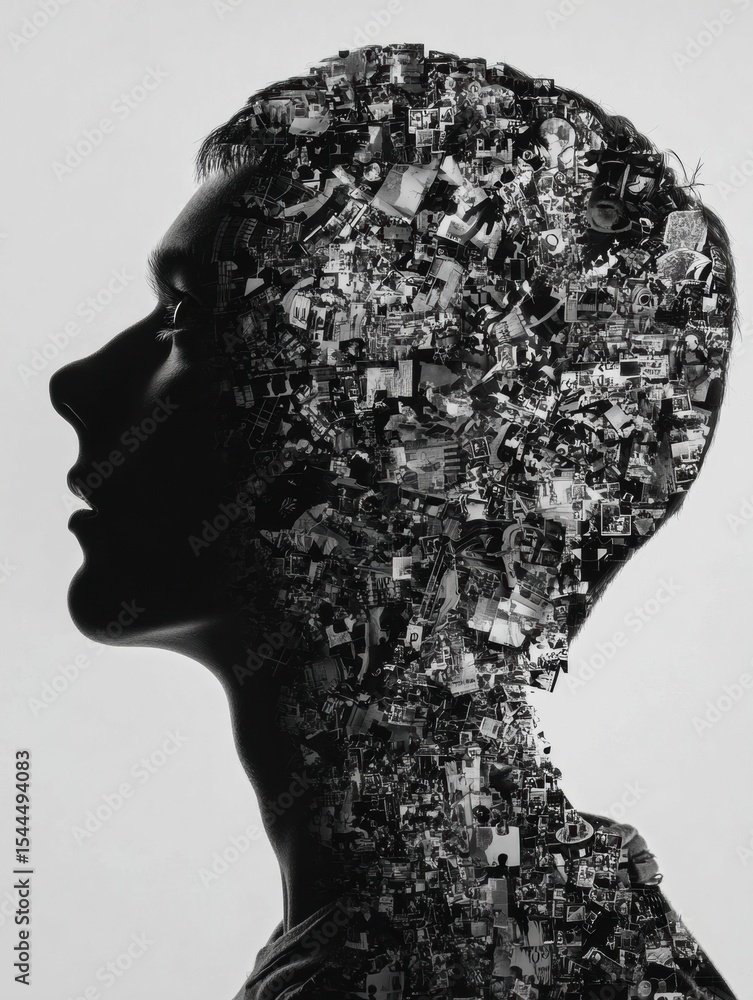 Aufkleber Exploring Cognitive Distortions and Their Reframing Through Imaginative Art Representation