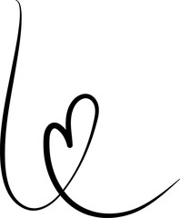 Heart continuous line drawing. Decorative design