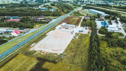 New commercial structure being built near road