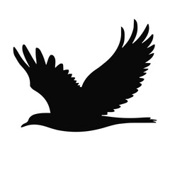 silhouette features a soaring eagle in mid-flight, wings spread wide. The black outline on white embodies freedom, strength, and grace.