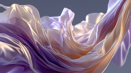Fototapeta premium Flowing silk-like abstract fabric floating in midair, symbolizing softness, beauty, and comfort