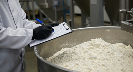Quality Control Inspection of Flour in Food Production
