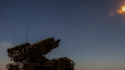 Powerful Missile Launch Military Vehicle World War Combat Weapon