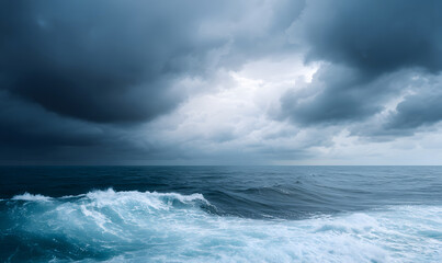 Fototapeta premium storm clouds over the sea background. generative ai