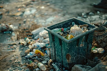 Detailed Color Image of Full Frame Shot of Garbage Bin