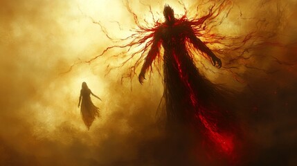 Mysterious Encounter of Light and Darkness