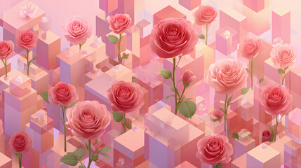 beautiful flower decoration made from pink with a plain background
