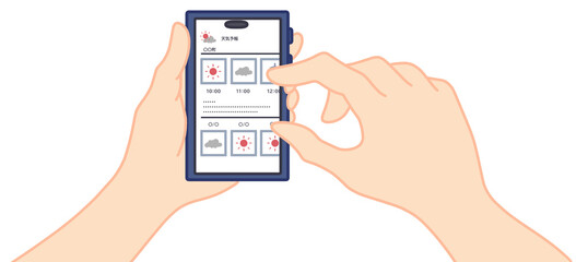 天気予報をチェックする手