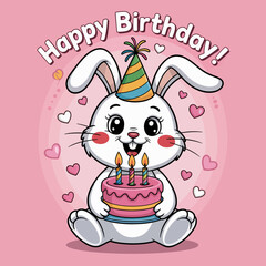 Adorable Bunny Happy Birthday
