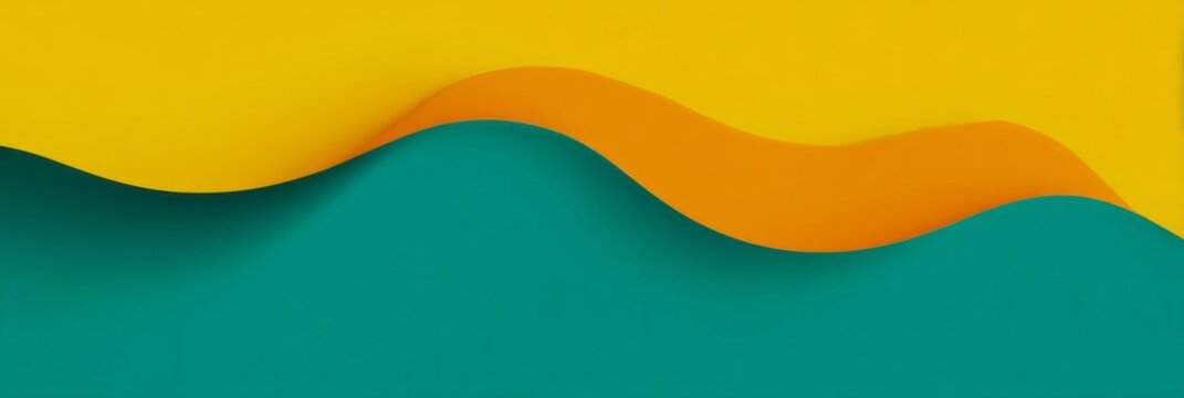 Undulating vibrant curves echoing sunrise hues, abstract harmony, inspired by Dia de la Raza and Midsummer's zenith celebration