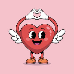 Heart Shape With Wings and Hands