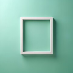 Pale Mint Wall with Central Floating Square, Minimalist Wall Design Featuring Soft Mint Background and Centered Geometric Accent
