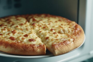 Cheese-laden pizza slice mystically levitates; celebrate Global Pizza Day, carb-loaded luncheons, or cheese indulgence therapy
