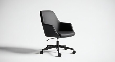 Obraz premium Modern Black Chair Minimalist Office Elegance.