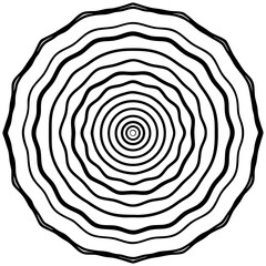 Circular Tree Rings Pattern – Concentric Growth Ring Line Illustration