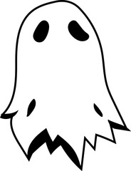 Classic ghost with round eyes and jagged lower edge