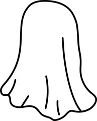 Minimalist ghost outline resembling a sheet with no face