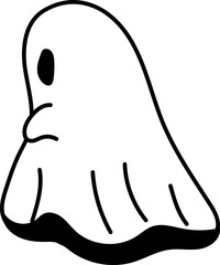 Cute side-looking ghost outline perfect for spooky designs