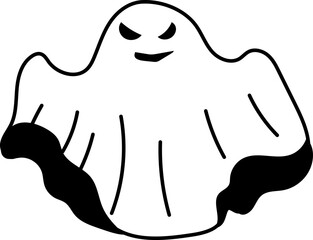 Happy ghost with open arms and simple cartoon design