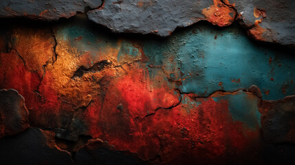 Rusty iron surface with cracks and rich patina, vintage industrial texture