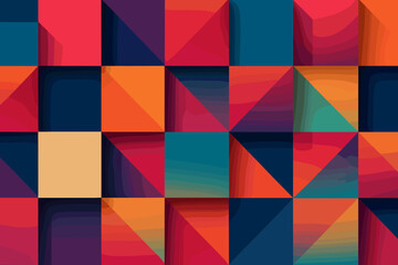 Colorful geometric background with vibrant 3D gradient squares