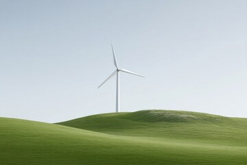 Fototapeta premium wind turbine on green field